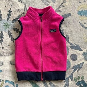 3T Patagonia Fuchsia Fleece Vest with Navy Accents